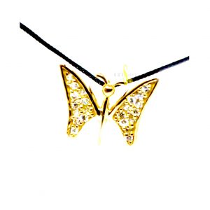 Colgante oro mariposa con circonitas