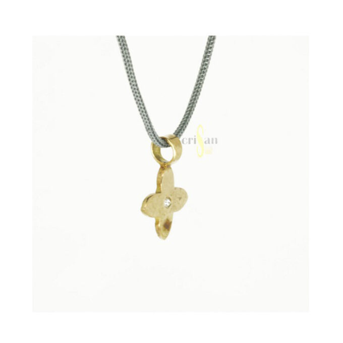 Colgante flor de lys, oro amarillo 18Kt. - Imagen 4