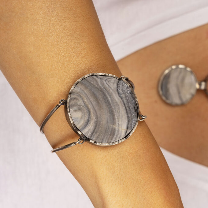 Pulsera silex chispa en plata de ley - Imagen 2