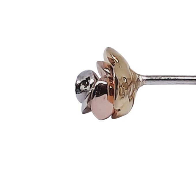 Pendientes rosa en plata de ley - Imagen 5