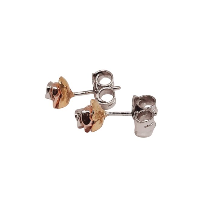 Pendientes rosa en plata de ley - Imagen 4
