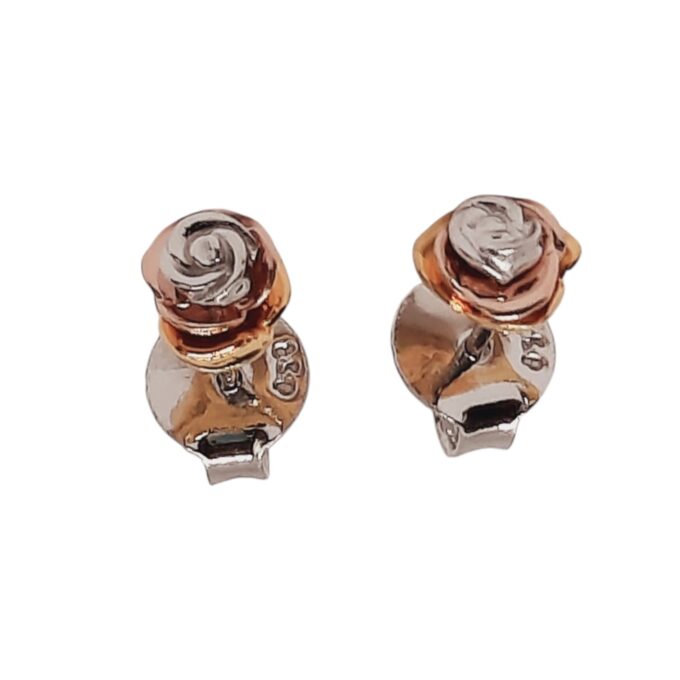 Pendientes rosa en plata de ley