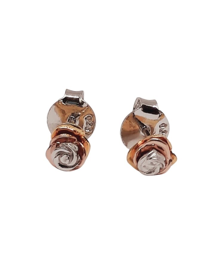 Pendientes rosa en plata de ley - Imagen 2