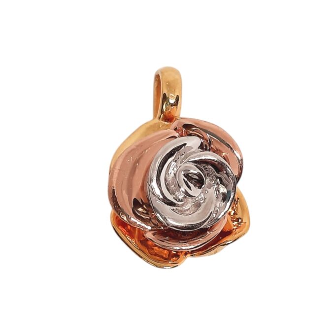 Colgante rosa en plata de ley - Imagen 8