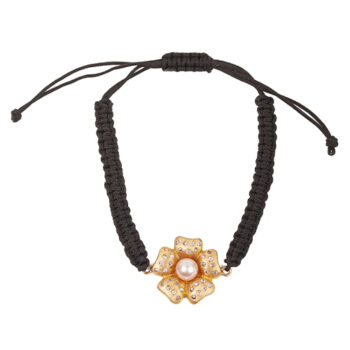 Pulsera Flora con circonitas y oro rosa 18 kt