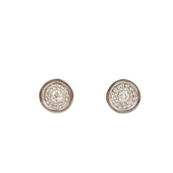 Pendientes Judith con diamante y oro blanco 18 kt