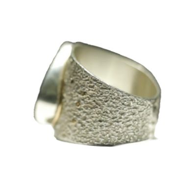 Anillo mingu, Plata-Oro, piedra turmalina