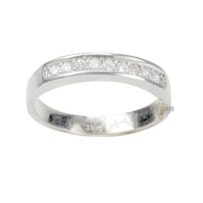 Anillo media alianza oro blanco 18kt con diamantes