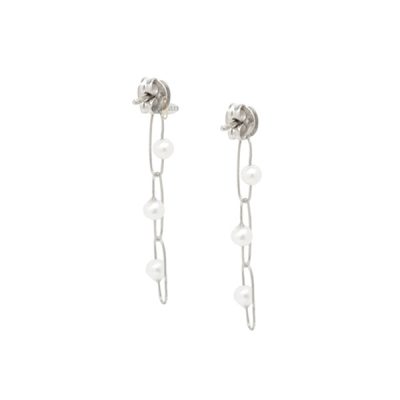 Pendientes admini, Oro Blanco 18 kt, perlas