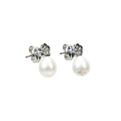 Pendientes Mimba, oro blanco 18 kt