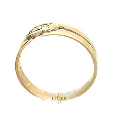 Anillo prometida, bicolor oro 18 kt , diamantes