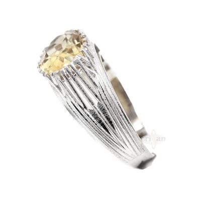 Anillo oro blanco 18 kt, 56058 citrin,