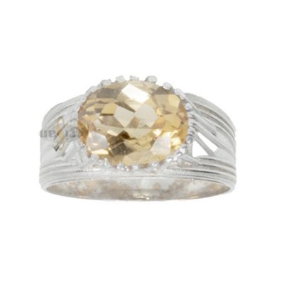 Anillo, oro blanco 18 kt, 56058 citrin