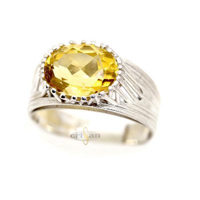 Anillo oro blanco 18 kt citrin