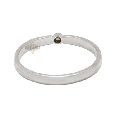 Anillo solitario minimalista ,oro blanco 18 kt