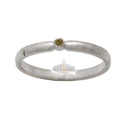 Anillo solitario minimalista ,oro blanco 18 kt