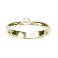 Anillo oro amarillo, perla