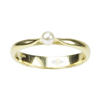 Anillo oro amarillo, perla