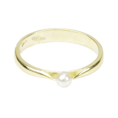 Anillo oro amarillo, perla