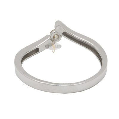 Anillo oro blanco 18 kt, Diamante Casual,