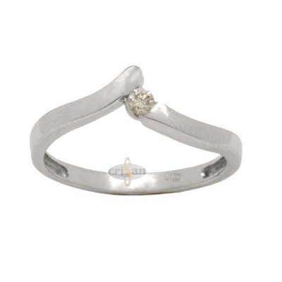 Anillo oro blanco 18 kt, Diamante Casual,