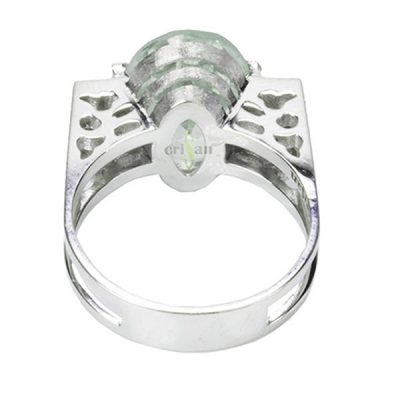 Anillo oro blanco, topacio